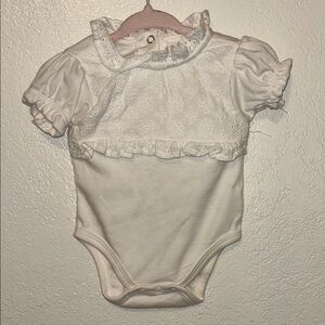 White Lace Ruffle Baby One Piece